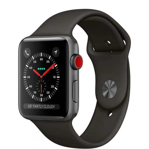 Apple Watch Series 3 GPS + Cellular 42mm Space Gray Aluminum with Black Sport Band (MTGT2)