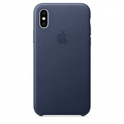 Чохол-накладка (шкіряний) Apple iPhone XS Leather Case Midnight Blue (MRWN2)