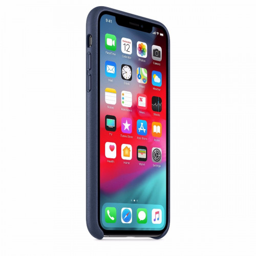Чохол-накладка (шкіряний) Apple iPhone XS Leather Case Midnight Blue (MRWN2)