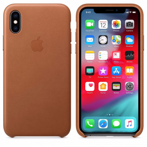 Чохол-накладка (шкіряний) Apple iPhone XS Leather Case Saddle Brown (MRWP2)