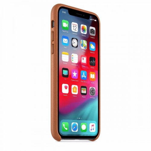Чохол-накладка (шкіряний) Apple iPhone XS Leather Case Saddle Brown (MRWP2)
