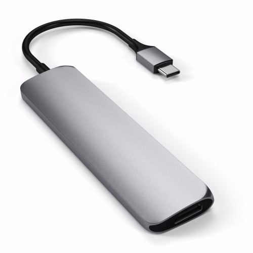 Satechi Aluminum Type-C Slim Multi-Port Adapter 4K V2 Space Gray (ST-SCMA2M)