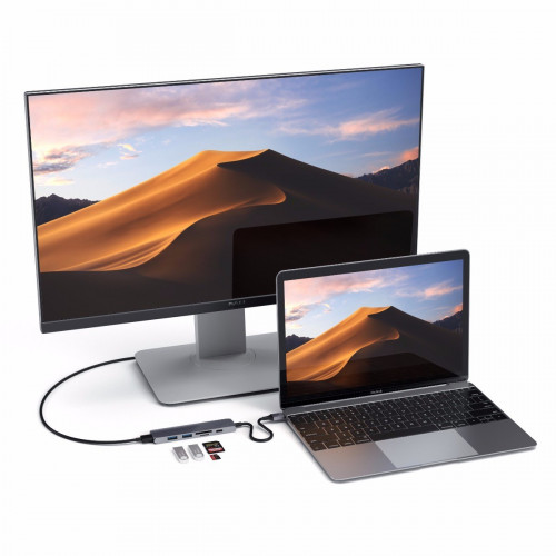 Satechi Aluminum Type-C Slim Multi-Port Adapter 4K V2 Space Gray (ST-SCMA2M)