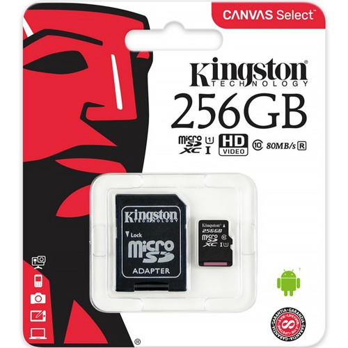 Kingston 256 GB microSDXC Class 10 UHS-I Canvas Select SDCS/256GBSP