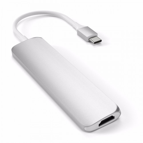 Satechi Aluminum Type-C Slim Multi-Port Adapter 4K V2 Silver (ST-SCMA2S)