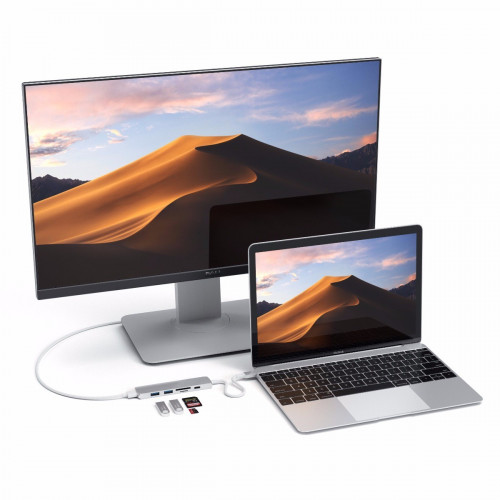 Satechi Aluminum Type-C Slim Multi-Port Adapter 4K V2 Silver (ST-SCMA2S)