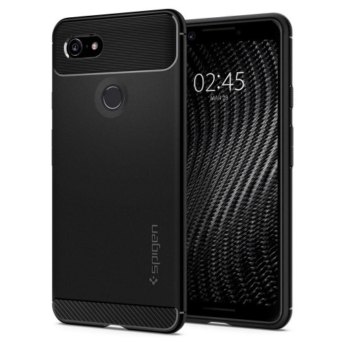 Чехол-накладка (силиконовый) Google Pixel 3 Spigen Rugged Armor Black (F20CS25031)