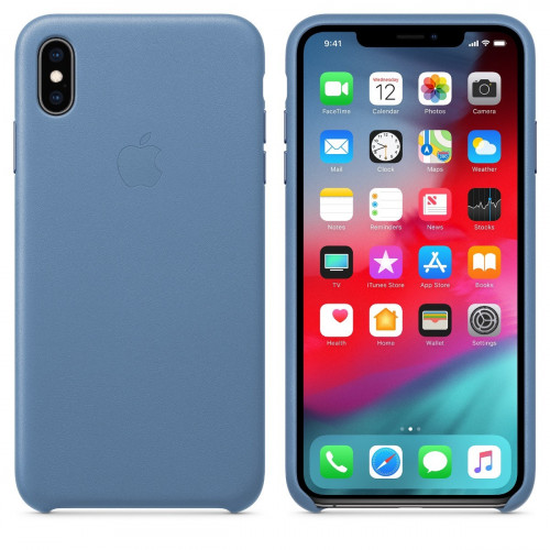 Чехол-накладка (кожаный) Apple iPhone XS Max Leather Case Cornflower (MVFX2)