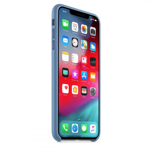 Чехол-накладка (кожаный) Apple iPhone XS Max Leather Case Cornflower (MVFX2)