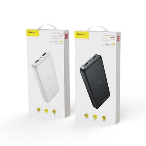 Baseus Power Bank Qi 10000 mAh M36 with Wireless Charging White (PPALL-M3602)