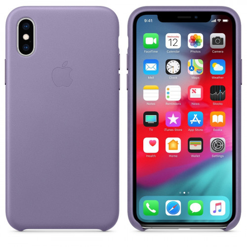 Чохол-накладка (шкіряний) Apple iPhone XS Leather Case Lilac (MVFR2)