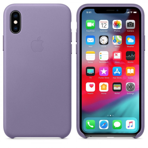 Чохол-накладка (шкіряний) Apple iPhone XS Leather Case Lilac (MVFR2)