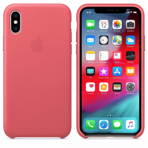 Чохол-накладка (шкіряний) Apple iPhone XS Leather Case Peony Pink (MTEU2)