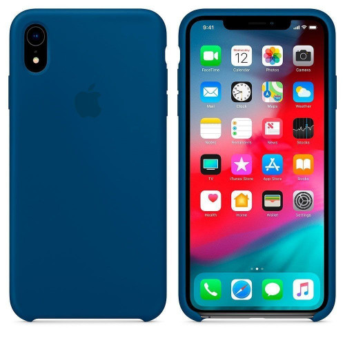 Чехол-накладка (силиконовый) для iPhone XR Silicone Case High Copy Blue Horizon