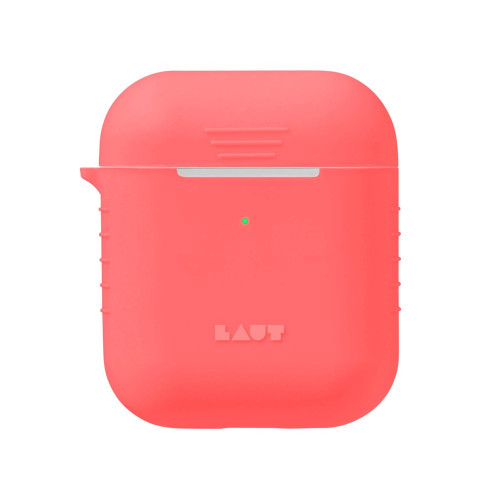 Чехол-накладка (силиконовый) Apple AirPods LAUT POD NEON Electric Coral (L_AP_PN_R)