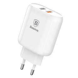 Baseus 18W Bojure Dual-USB Quick Charger EU White (CCALL-AG02)
