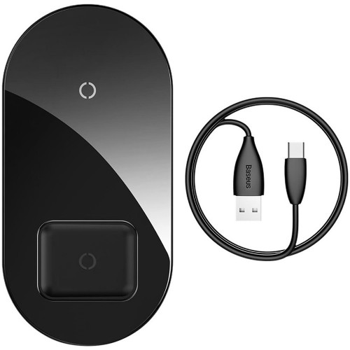 Baseus Wireless Charger Simple 2 in 1 Black (WXJK-01)