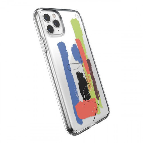 Чехол-накладка (пластиковый) Apple iPhone 11 Pro Max Speck Presidio Clear + Print Paintsplatter Blue/Clear (SP-130028-8534)