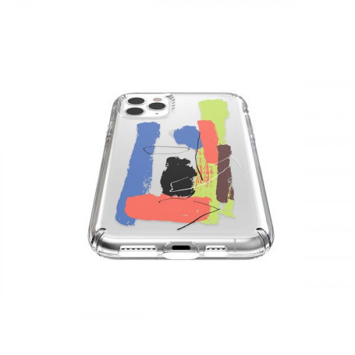 Чехол-накладка (пластиковый) Apple iPhone 11 Pro Max Speck Presidio Clear + Print Paintsplatter Blue/Clear (SP-130028-8534)
