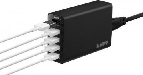 LAUT USB Wall Charger 8A 5xUSB QUnit-X Black (LAUT_QX_BK)