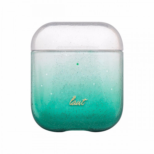 Чехол-накладка (пластиковый) Apple AirPods LAUT OMBRE SPARKLE Mint (L_AP_OS_MT)