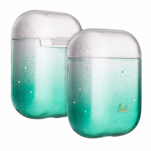 Чехол-накладка (пластиковый) Apple AirPods LAUT OMBRE SPARKLE Mint (L_AP_OS_MT)