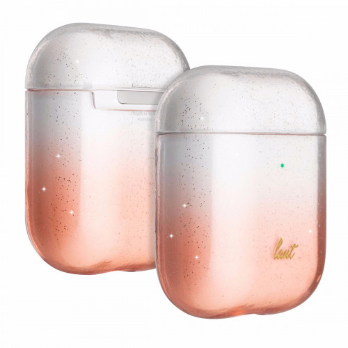 Чехол-накладка (пластиковый) Apple AirPods LAUT OMBRE SPARKLE Peach (L_AP_OS_P)