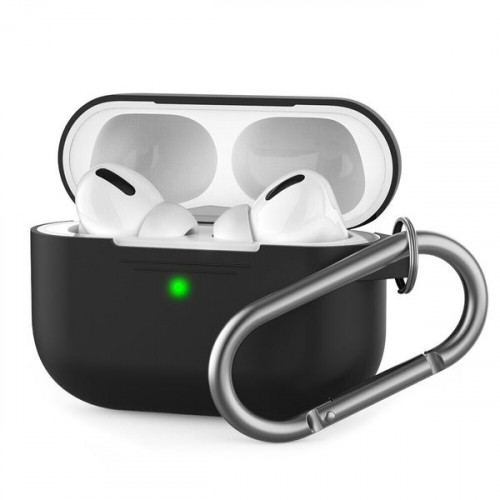 Чехол-накладка (силиконовый) Apple AirPods Pro AhaStyle with Carabiner Black (X002CYL8AJ)