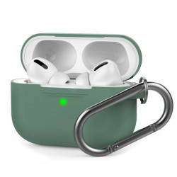 Чохол-накладка (силіконовий) Apple AirPods Pro AhaStyle with Carabiner Midnight Green (X002CYKJYF)