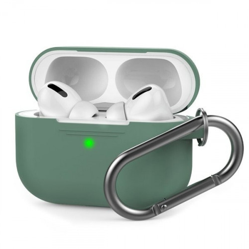 Чехол-накладка (силиконовый) Apple AirPods Pro AhaStyle with Carabiner Midnight Green (X002CYKJYF)
