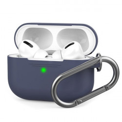 Чохол-накладка (силіконовий) Apple AirPods Pro AhaStyle with Carabiner Navy Blue (X002CYE7WP)