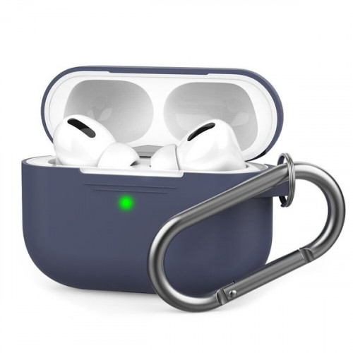 Чехол-накладка (силиконовый) Apple AirPods Pro AhaStyle with Carabiner Navy Blue (X002CYE7WP)
