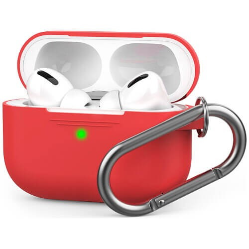 Чехол-накладка (силиконовый) Apple AirPods Pro AhaStyle with Carabiner Red (X002CYE7WZ)