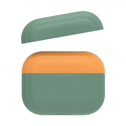 Чохол-накладка (силіконовий) Apple AirPods Pro AhaStyle DUOTONE Midnight Green/Orange (X002CYE92X)
