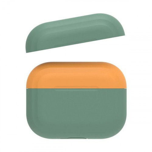 Чехол-накладка (силиконовый) Apple AirPods Pro AhaStyle DUOTONE Midnight Green/Orange (X002CYE92X)