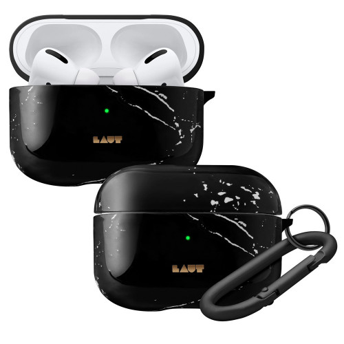 Чехол-накладка (пластиковый) Apple AirPods Pro LAUT HUEX ELEMENTS Marble Black (L_APP_HXE_MB)