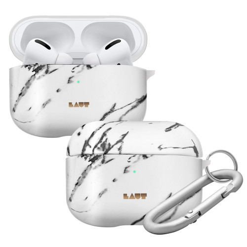 Чехол-накладка (пластиковый) Apple AirPods Pro LAUT HUEX ELEMENTS Marble White (L_APP_HXE_MW)