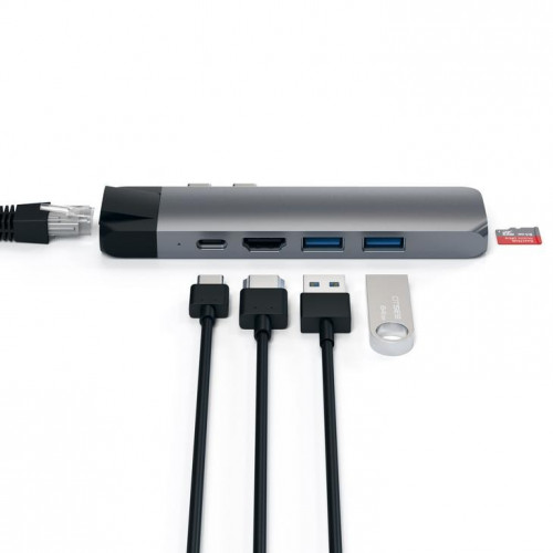 Satechi Aluminum Type-C Pro Hub Adapter with Ethernet Space Gray (ST-TCPHEM)