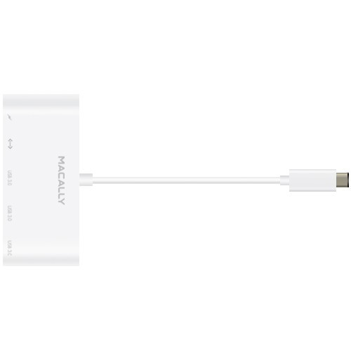 Macally USB-C to USB-A HUB with USB-C Charging/Ethernet Ports (UC3HUB3GBC)