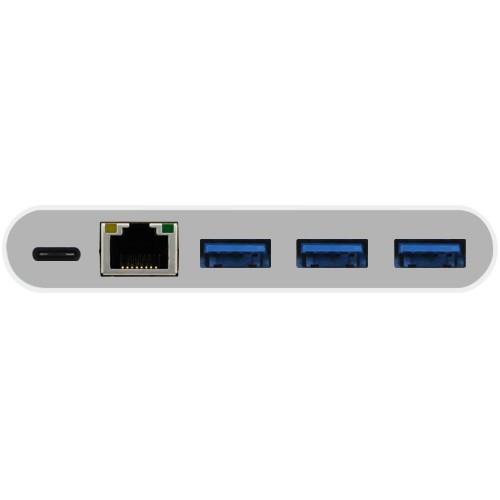 Macally USB-C to USB-A HUB with USB-C Charging/Ethernet Ports (UC3HUB3GBC)