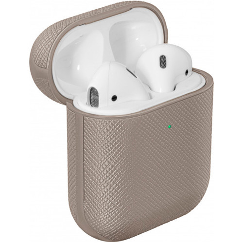Чехол-накладка (кожанный) Apple AirPods LAUT PRESTIGE Taupe (L_AP_PRE_T)