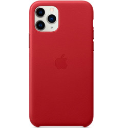 Чехол-накладка (кожаный) для iPhone 11 Pro Leather Case High Copy RED
