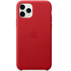 Чехол-накладка (кожаный) для iPhone 11 Pro Max Leather Case High Copy RED