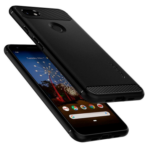 Чехол-накладка (силиконовый) Google Pixel 3a XL Spigen Rugged Armor Black (F22CS25957)