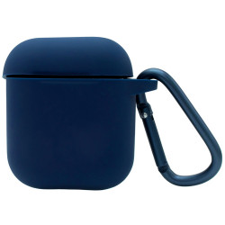 Чохол-накладка (силіконовий) Apple AirPods Blueo Liquid Silicone Case with Carbine Midnight Blue