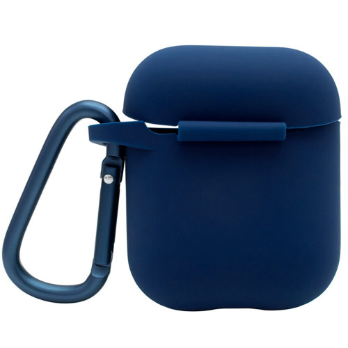 Чехол-накладка (силиконовый) Apple AirPods Blueo Liquid Silicone Case with Carbine Midnight Blue