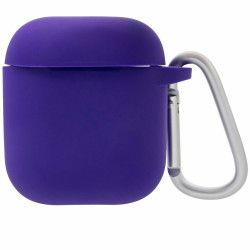 Чохол-накладка (силіконовий) Apple AirPods Blueo Liquid Silicone Case with Carbine Purple
