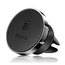 Автомобильный держатель Baseus Small Ears Series Air Outlet Magnetic Bracket (Genuine Leather Type) Black (SUER-E01)