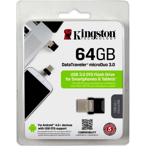 Kingston USB 64Gb DT MicroDuo microUSB OTG USB 3.0