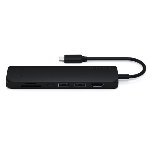 Satechi Aluminum Type-C Slim Multi-Port with Ethernet Adapter Black (ST-UCSMA3K)